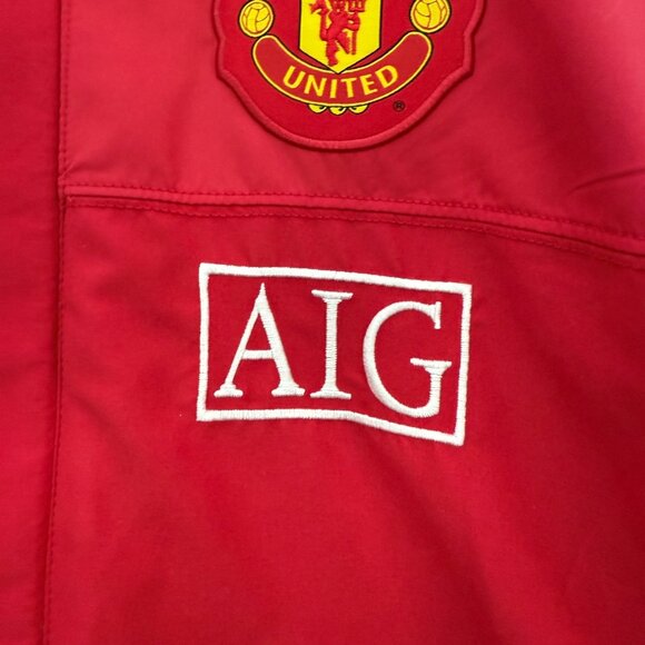 Nike Manchester United Jacket Men S Red Full Zip Windbreaker Line Football Logo - Picture 10 of 14